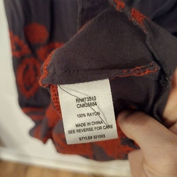 Ivy Jane Women's Size Medium Orange Embroidered Gray Tunic or Mini Dress - Picture 10 of 12